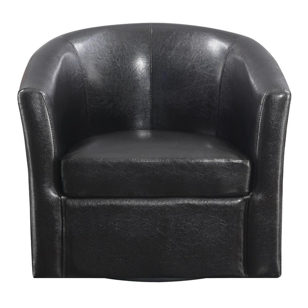 Dark Brown Swivel Accent Chair with Sloped Arms, Perfect for Reading. Picture 5