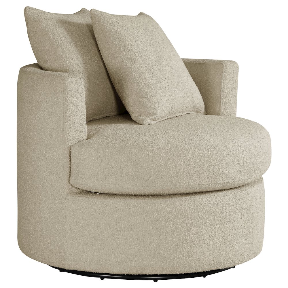 Debbie Upholstered Swivel Accent Chair Camel. Picture 1