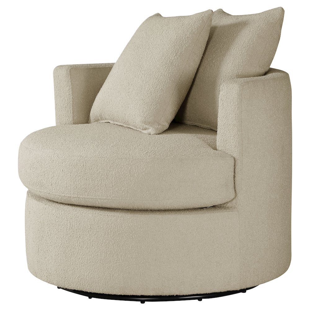 Debbie Upholstered Swivel Accent Chair Camel. Picture 4
