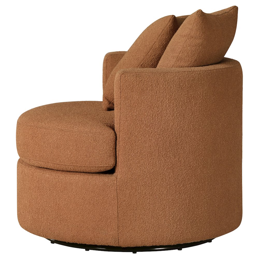 Debbie Upholstered Swivel Accent Chair Burnt Orange. Picture 5