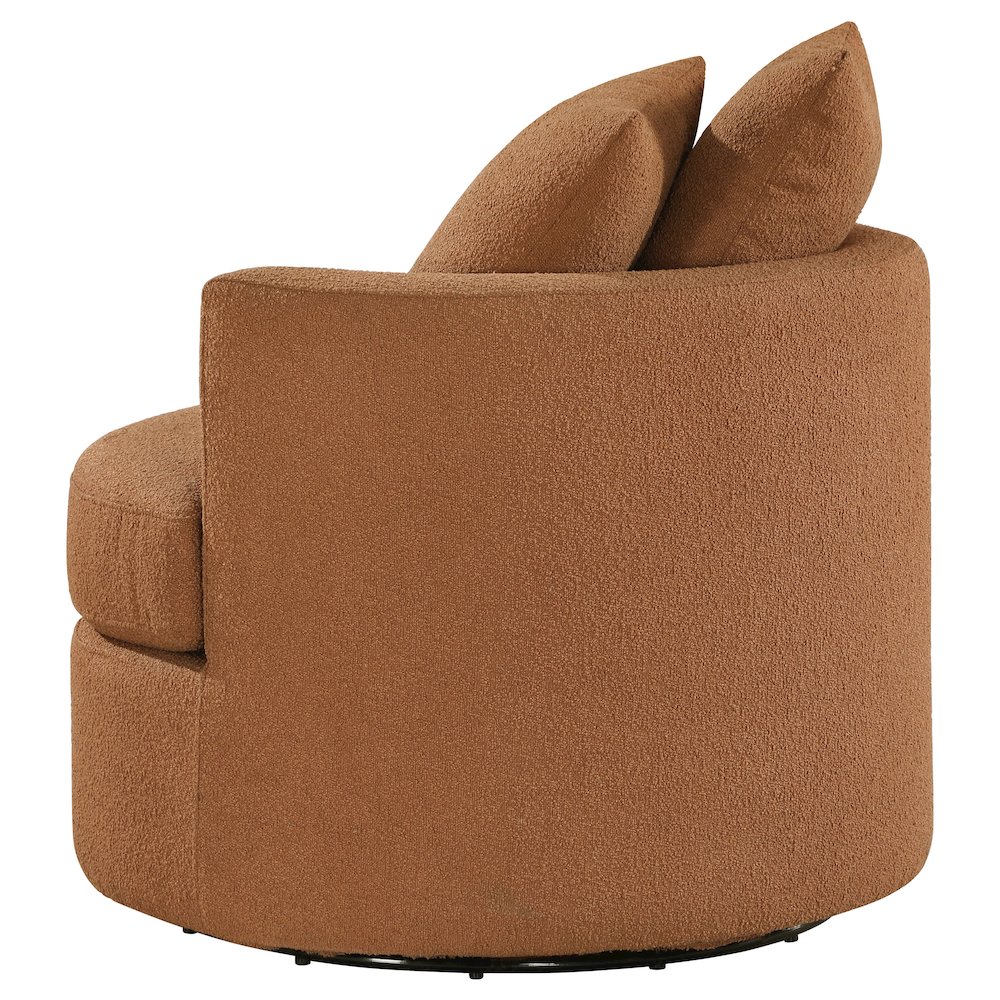 Debbie Upholstered Swivel Accent Chair Burnt Orange. Picture 6