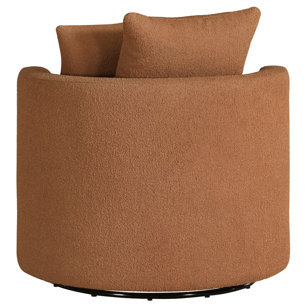 Debbie Upholstered Swivel Accent Chair Burnt Orange. Picture 7