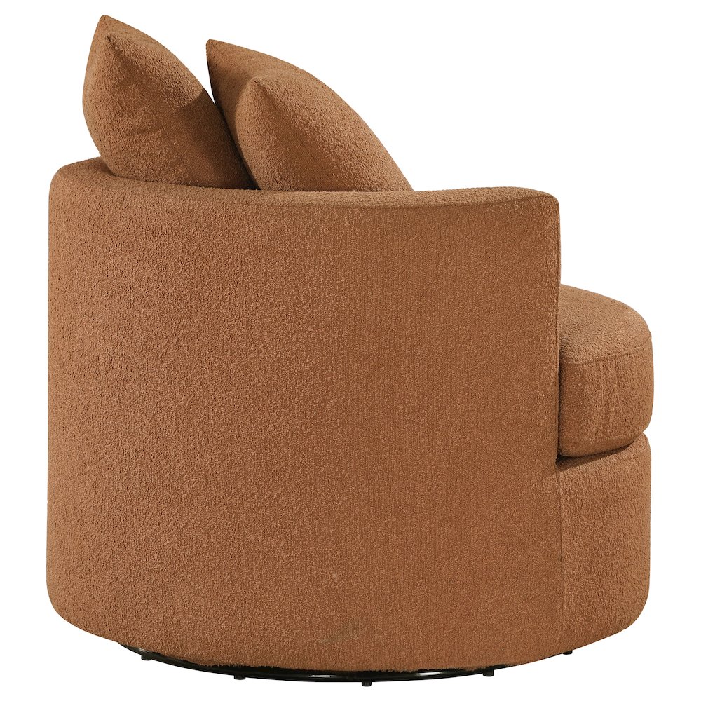 Debbie Upholstered Swivel Accent Chair Burnt Orange. Picture 8