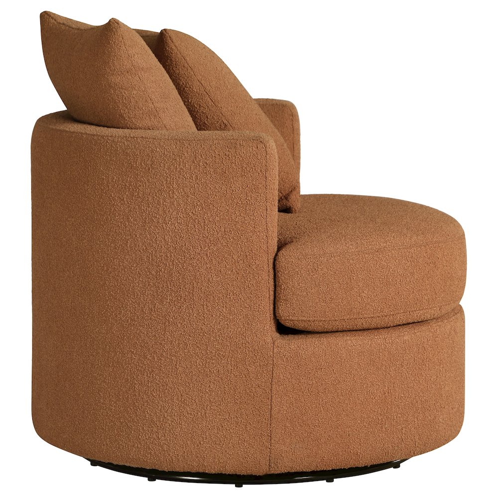 Debbie Upholstered Swivel Accent Chair Burnt Orange. Picture 9