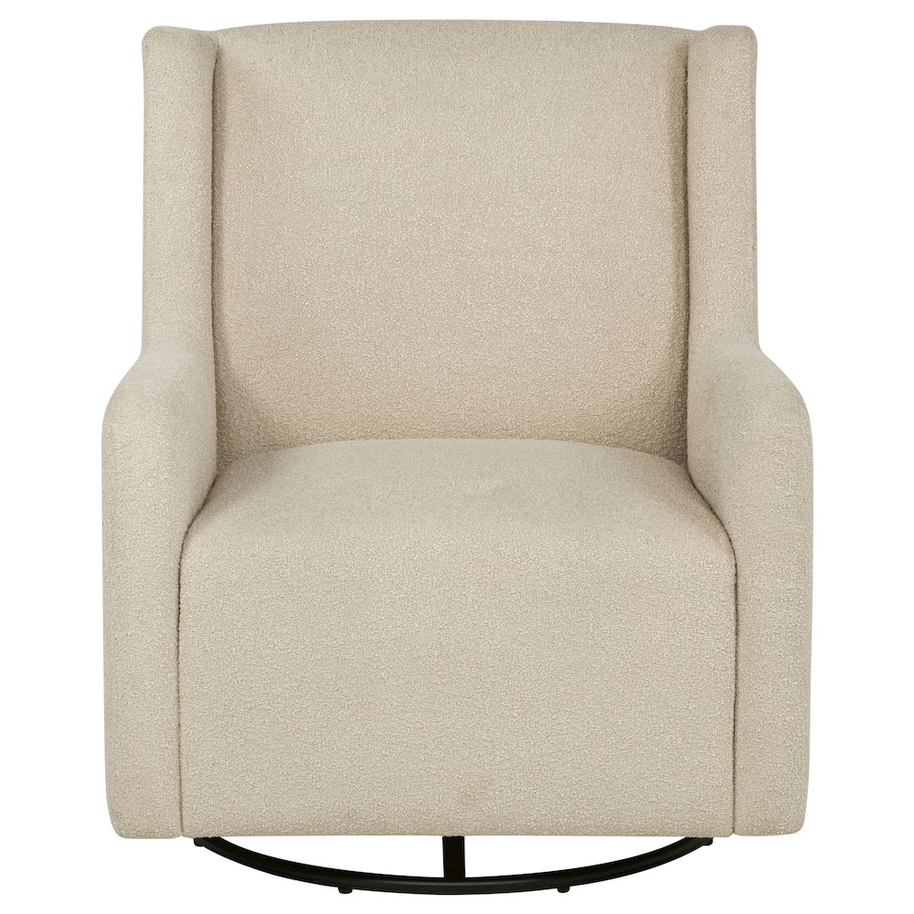 Serra Boucle Upholstered Swivel Glider Recliner Sandy Beige. Picture 3