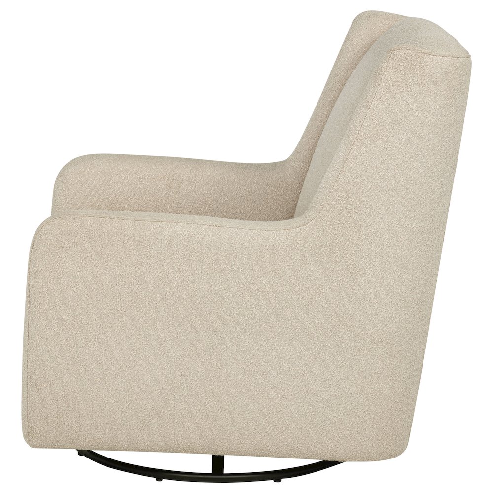 Serra Boucle Upholstered Swivel Glider Recliner Sandy Beige. Picture 5