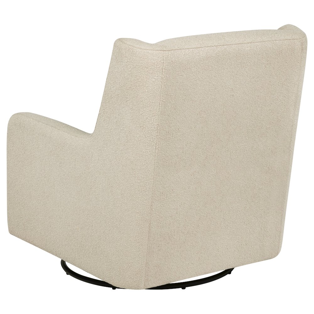 Serra Boucle Upholstered Swivel Glider Recliner Sandy Beige. Picture 6
