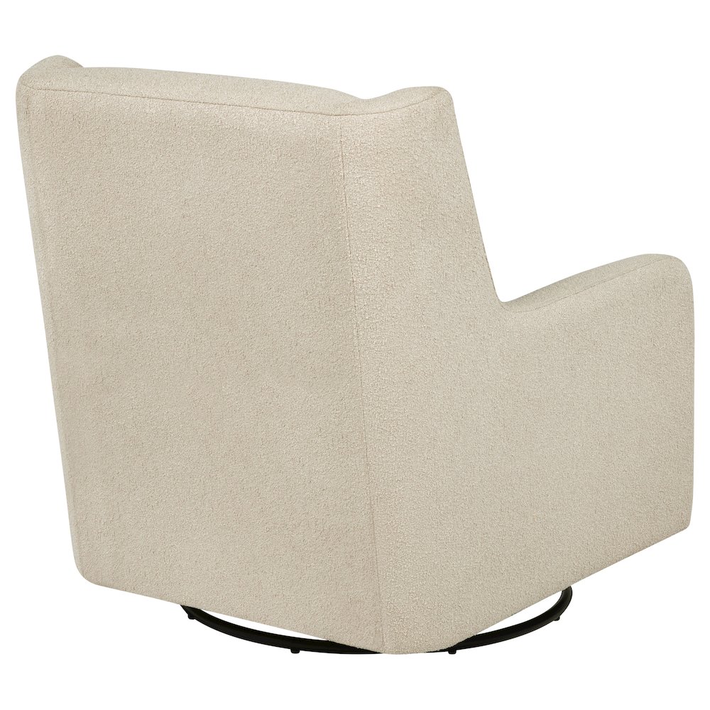 Serra Boucle Upholstered Swivel Glider Recliner Sandy Beige. Picture 8