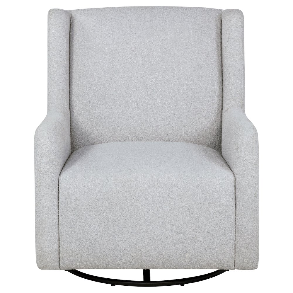 Serra Boucle Upholstered Swivel Glider Recliner Dove Grey. Picture 3
