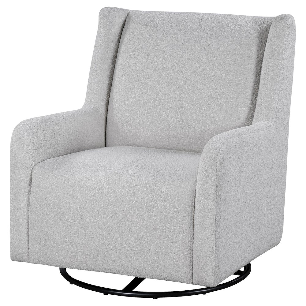 Serra Boucle Upholstered Swivel Glider Recliner Dove Grey. Picture 4