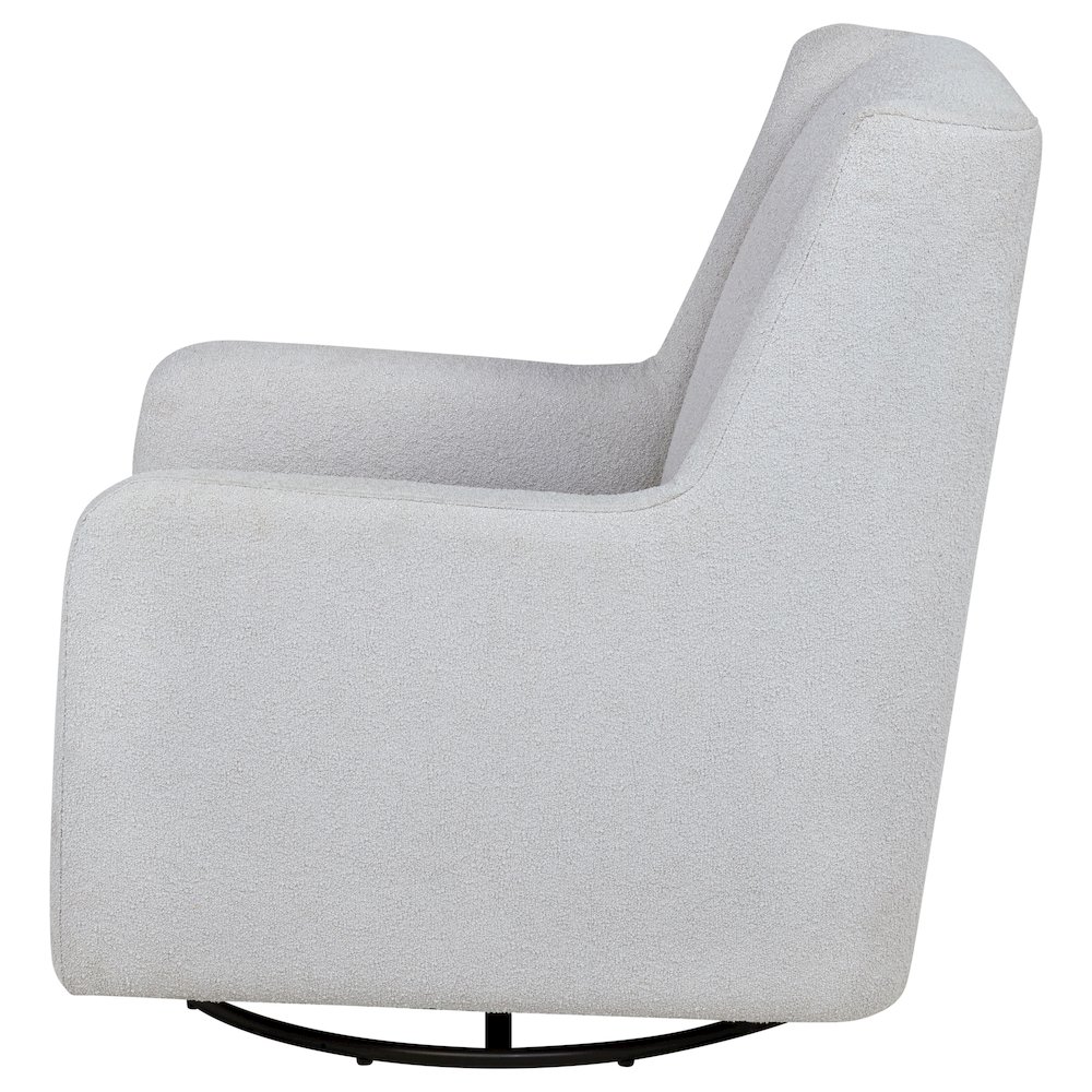 Serra Boucle Upholstered Swivel Glider Recliner Dove Grey. Picture 5