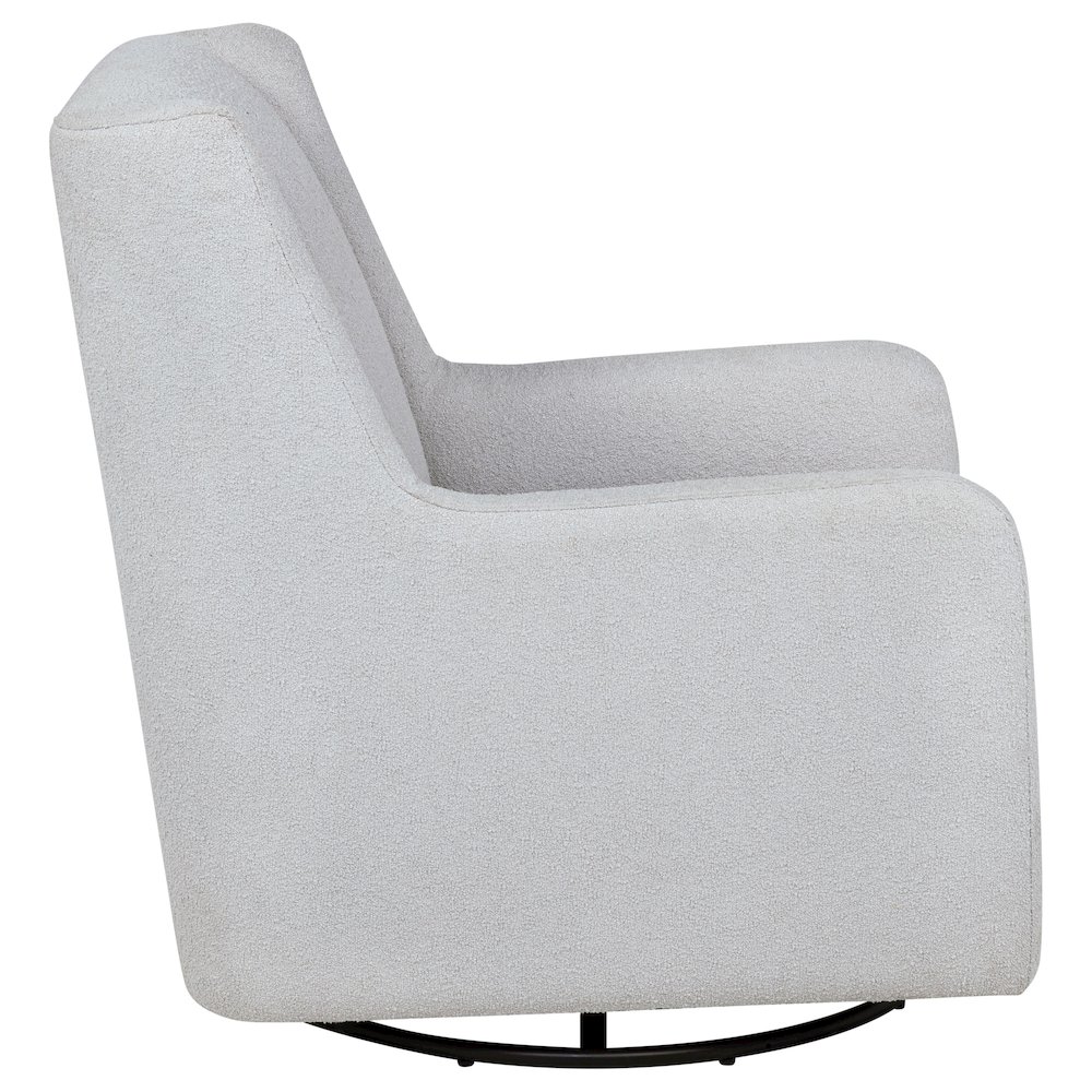 Serra Boucle Upholstered Swivel Glider Recliner Dove Grey. Picture 9