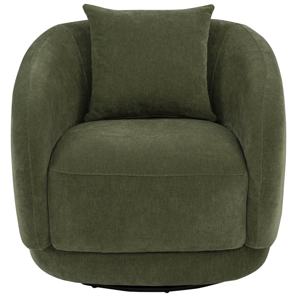 Arnaud Chenille Upholstered Swivel Accent Chair Green. Picture 3