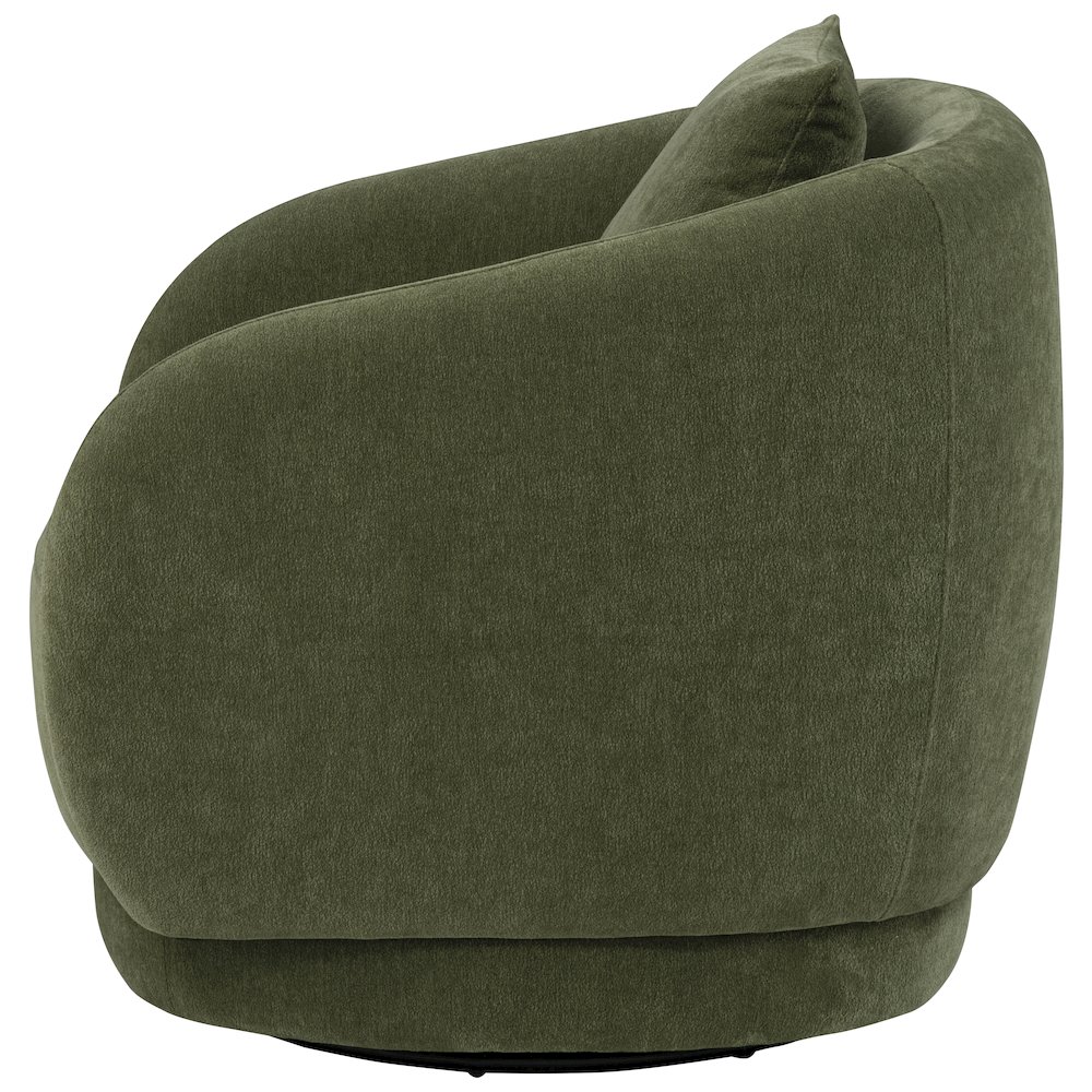 Arnaud Chenille Upholstered Swivel Accent Chair Green. Picture 5