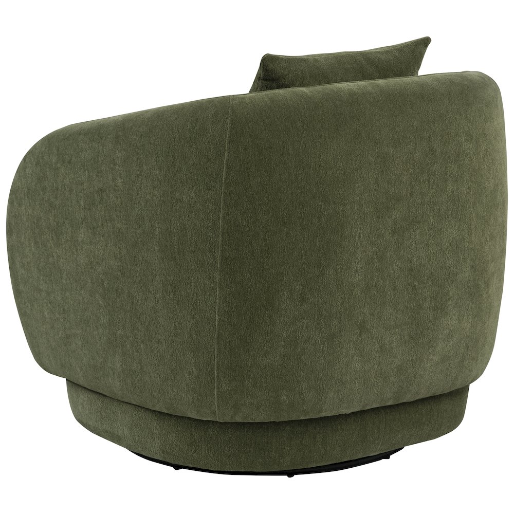 Arnaud Chenille Upholstered Swivel Accent Chair Green. Picture 6
