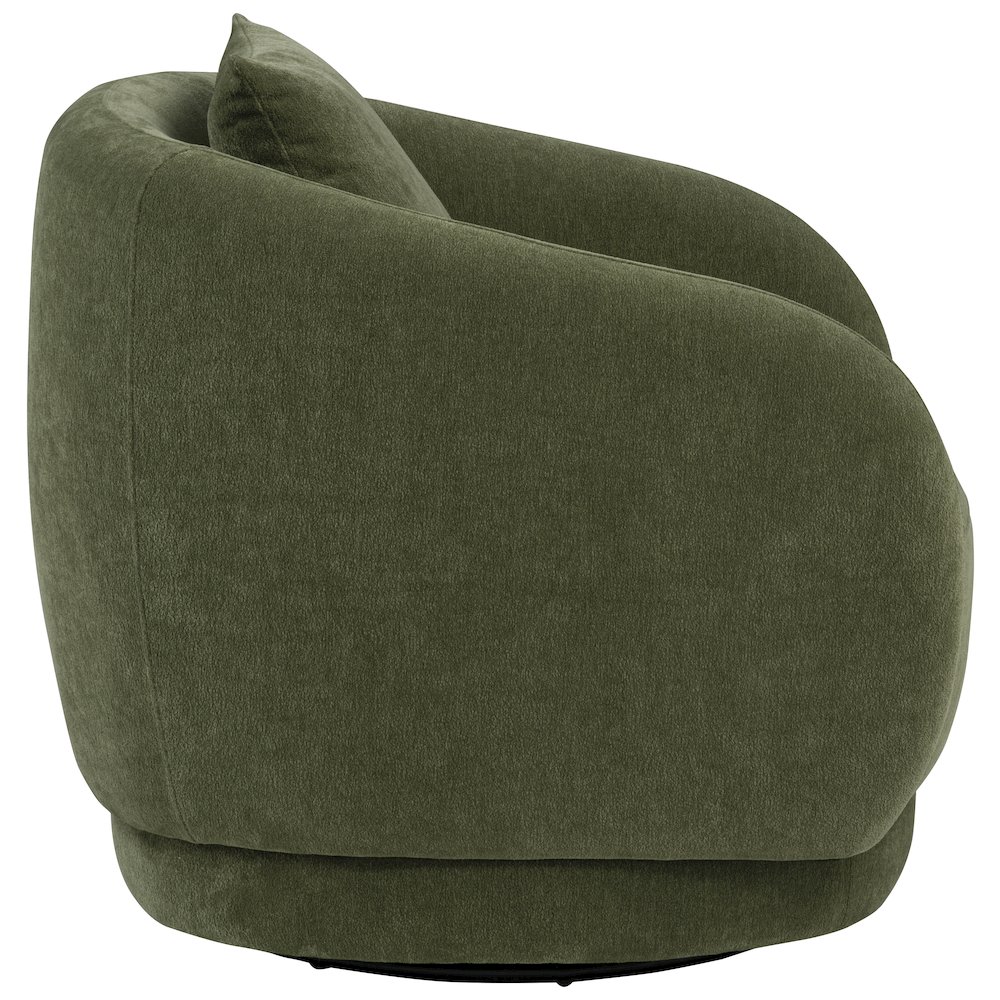 Arnaud Chenille Upholstered Swivel Accent Chair Green. Picture 7