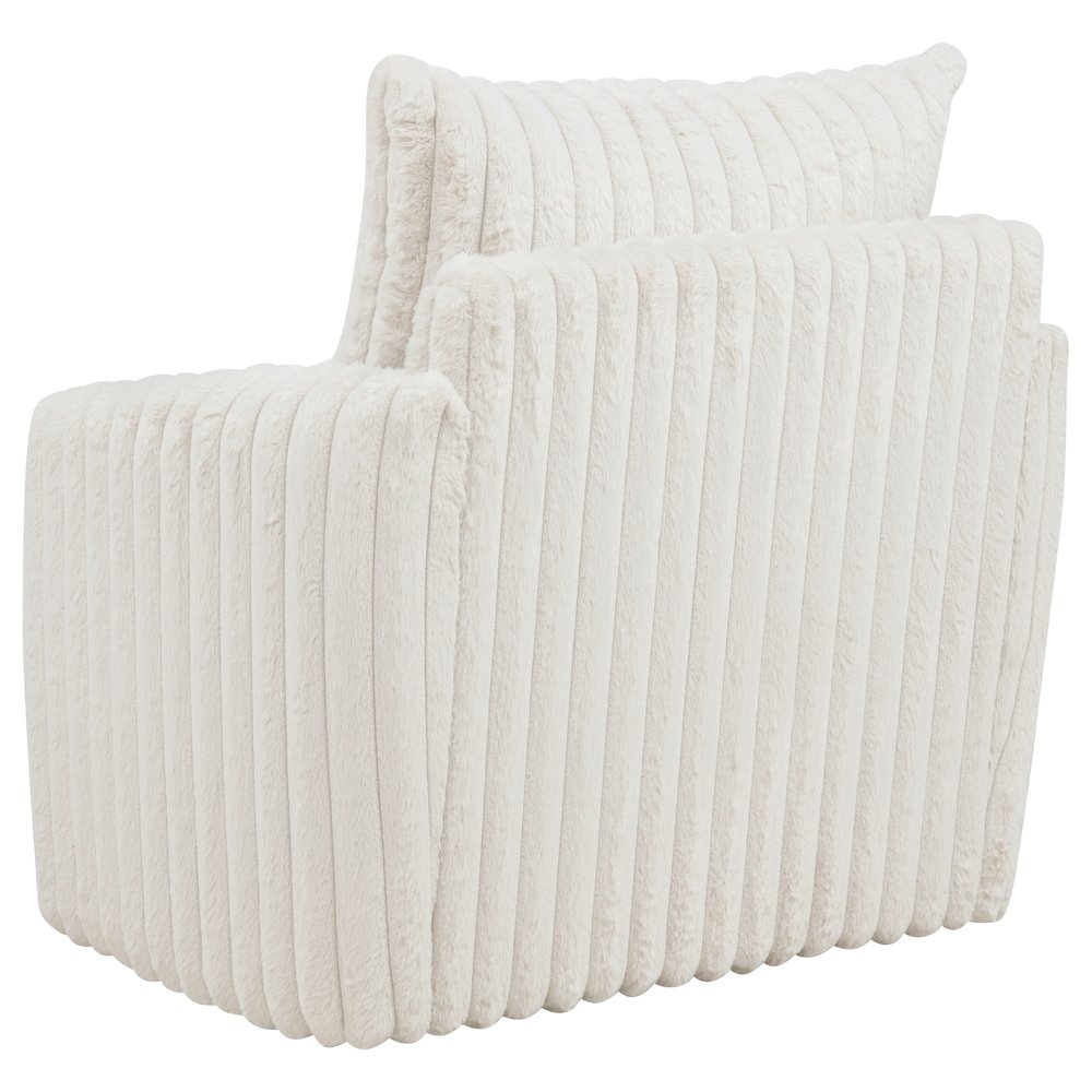 Sarco Corduroy Upholstered Swivel Accent Arm Chair Ivory. Picture 6