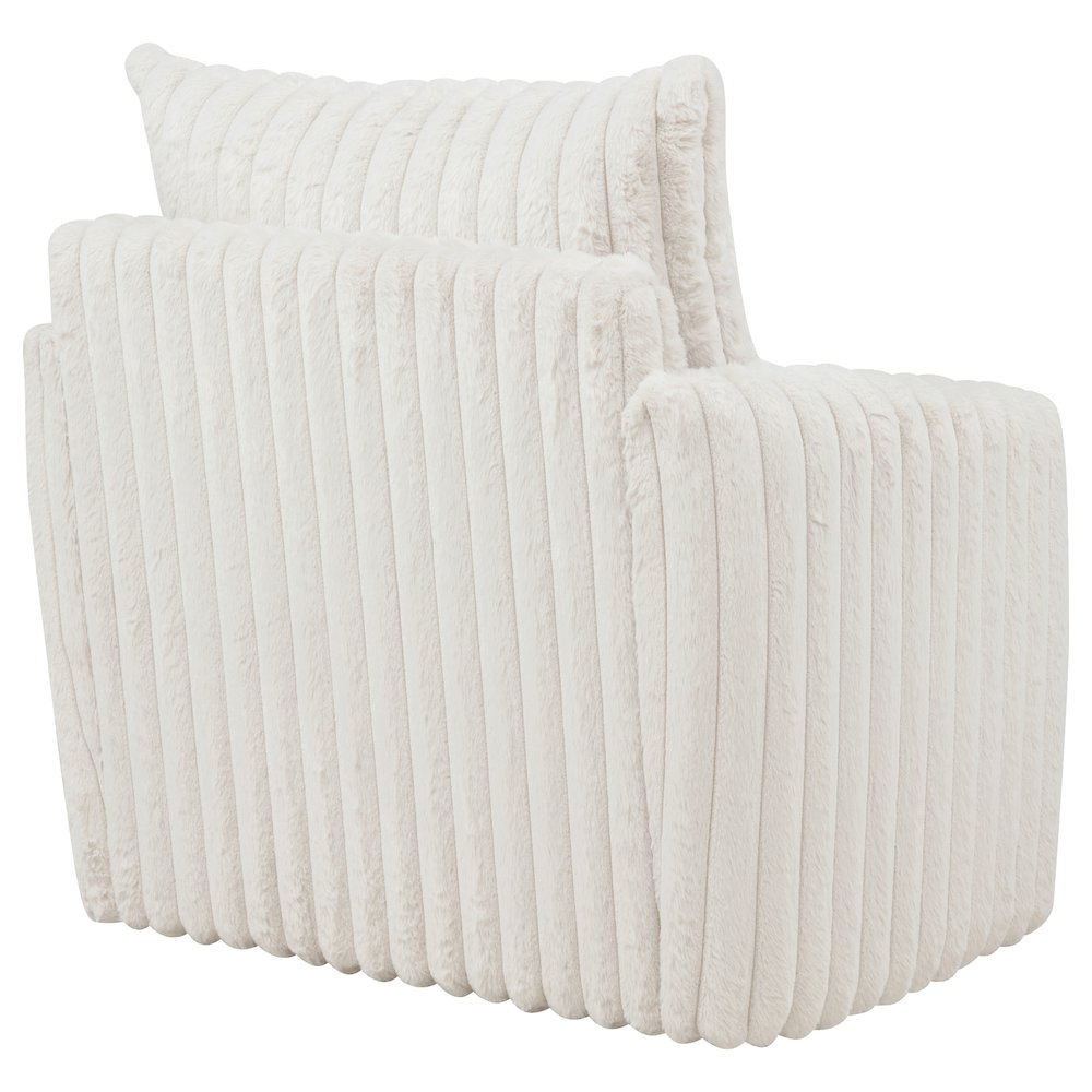 Sarco Corduroy Upholstered Swivel Accent Arm Chair Ivory. Picture 8