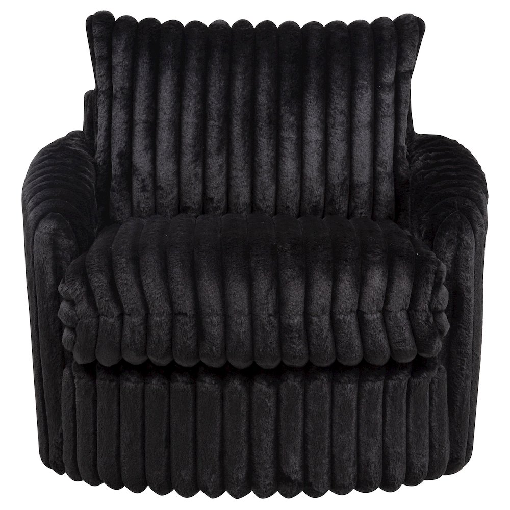 Sarco Corduroy Upholstered Swivel Accent Arm Chair Black. Picture 3