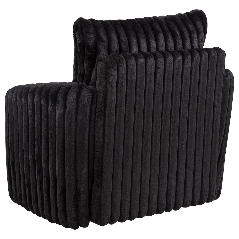 Sarco Corduroy Upholstered Swivel Accent Arm Chair Black. Picture 6
