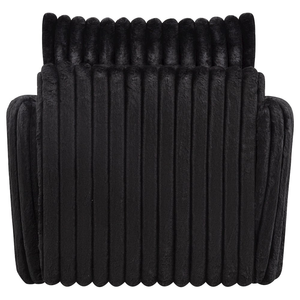 Sarco Corduroy Upholstered Swivel Accent Arm Chair Black. Picture 7
