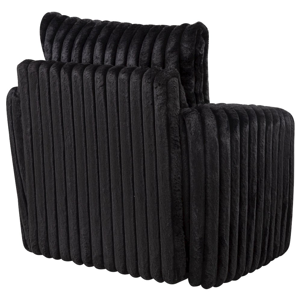 Sarco Corduroy Upholstered Swivel Accent Arm Chair Black. Picture 8