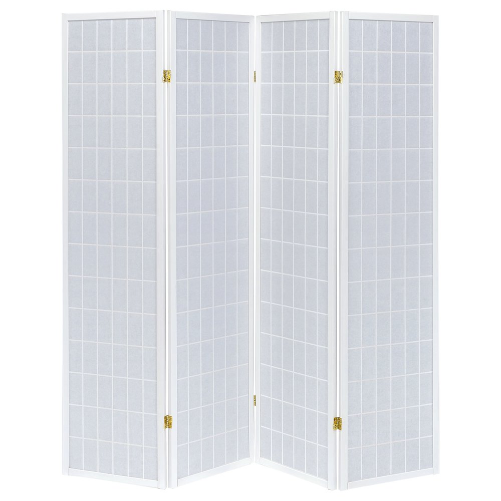 Roberto 4-Panel Room Divider Folding Shoji Screen White. Picture 4