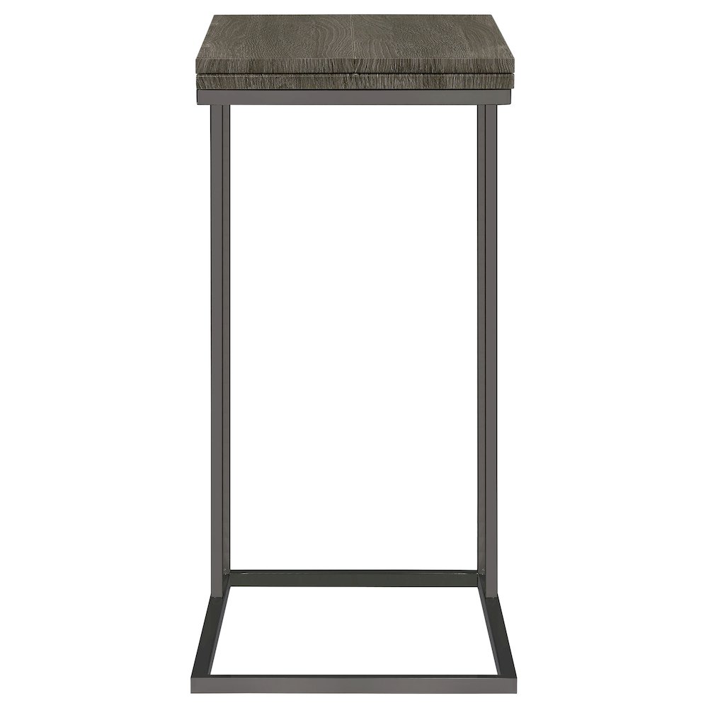 Pedro Expandable C-Shaped Sofa Side Table Weathered Grey. Picture 4