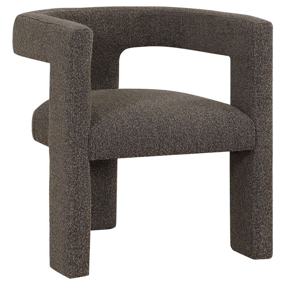Petra Boucle Upholstered Accent Side Chair Chocolate Brown. Picture 1