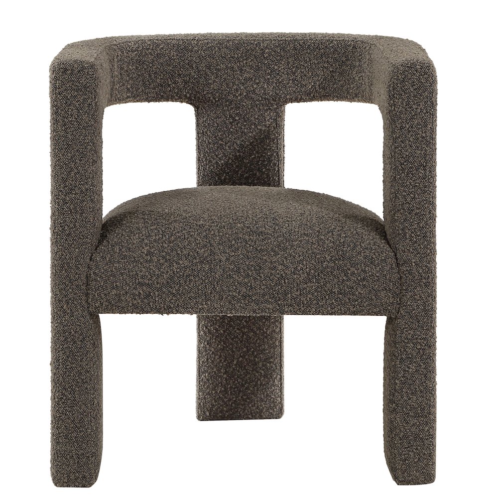 Petra Boucle Upholstered Accent Side Chair Chocolate Brown. Picture 3