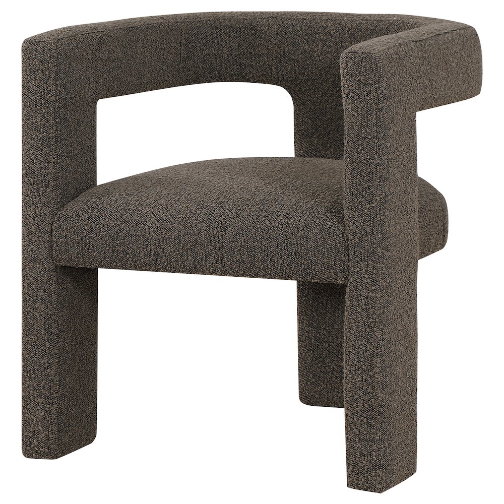 Petra Boucle Upholstered Accent Side Chair Chocolate Brown. Picture 4