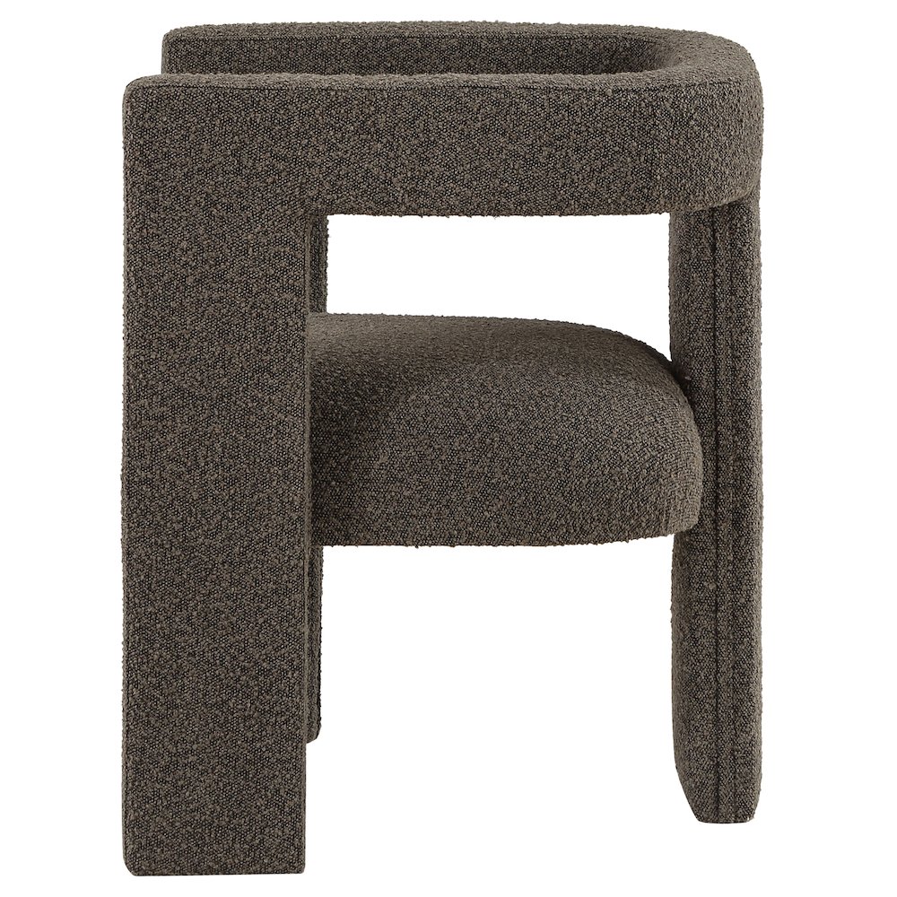 Petra Boucle Upholstered Accent Side Chair Chocolate Brown. Picture 5