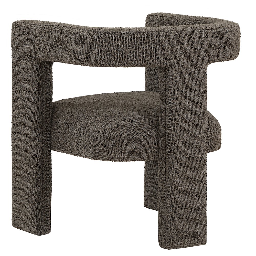Petra Boucle Upholstered Accent Side Chair Chocolate Brown. Picture 6