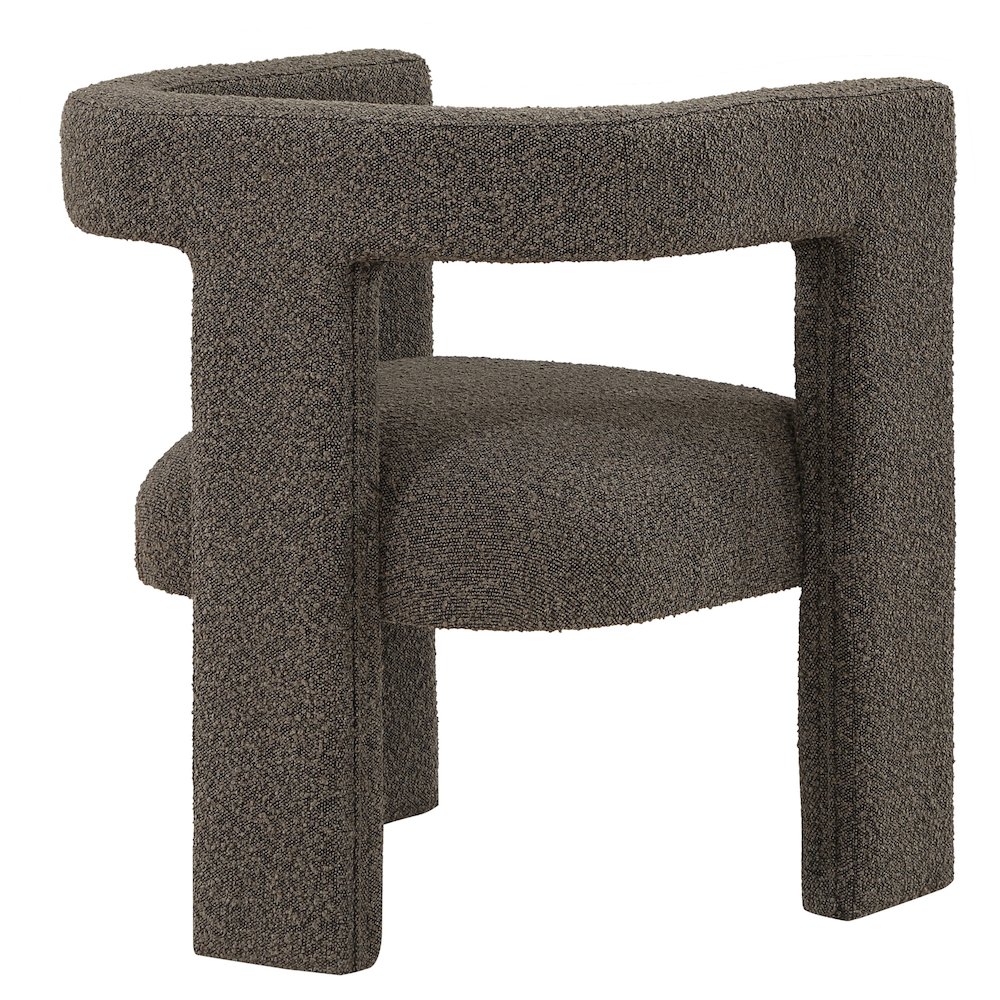 Petra Boucle Upholstered Accent Side Chair Chocolate Brown. Picture 8