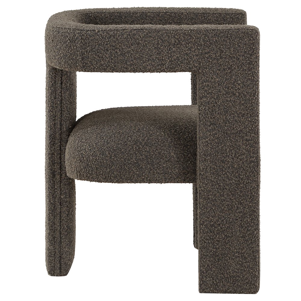 Petra Boucle Upholstered Accent Side Chair Chocolate Brown. Picture 9
