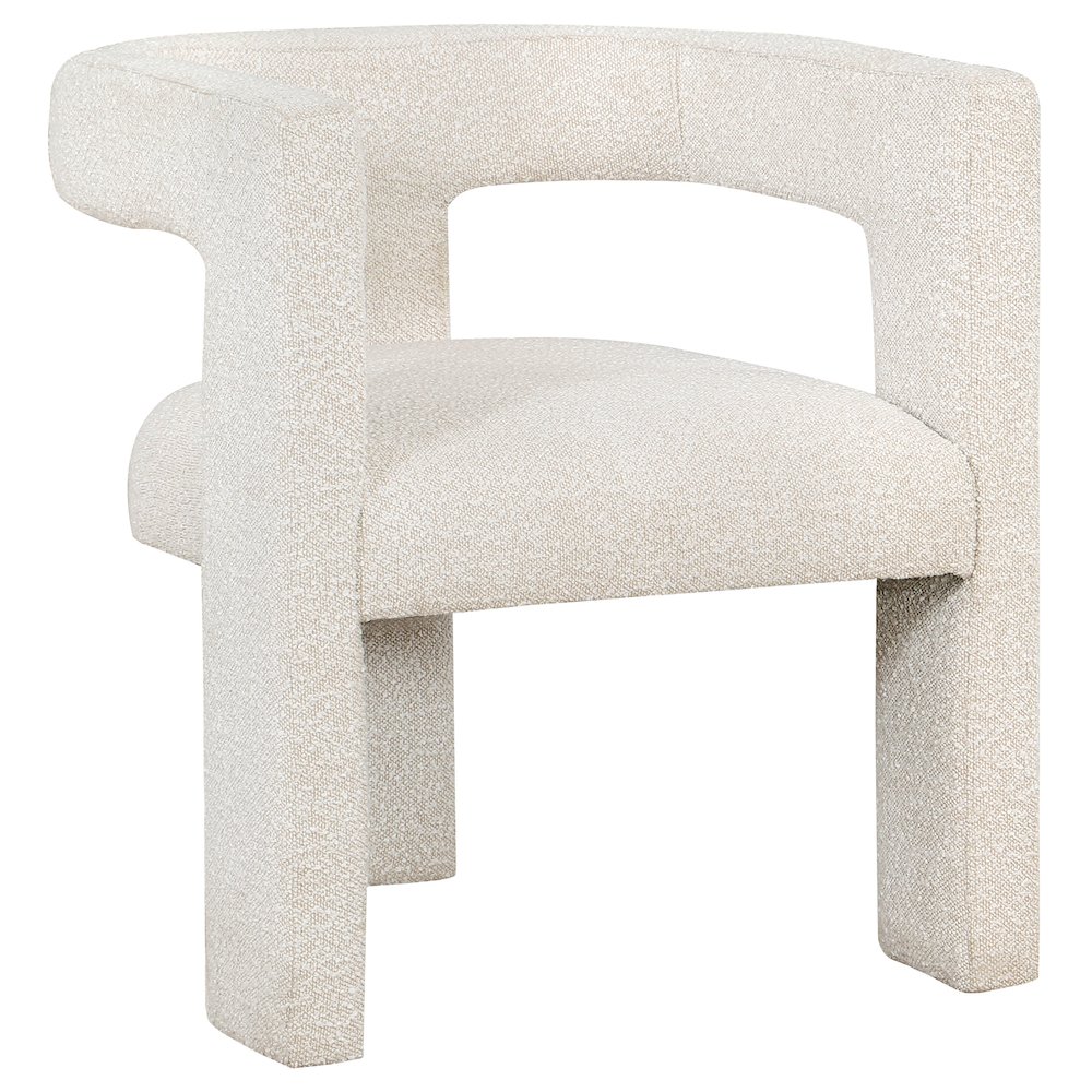 Petra Boucle Upholstered Accent Side Chair White. Picture 1