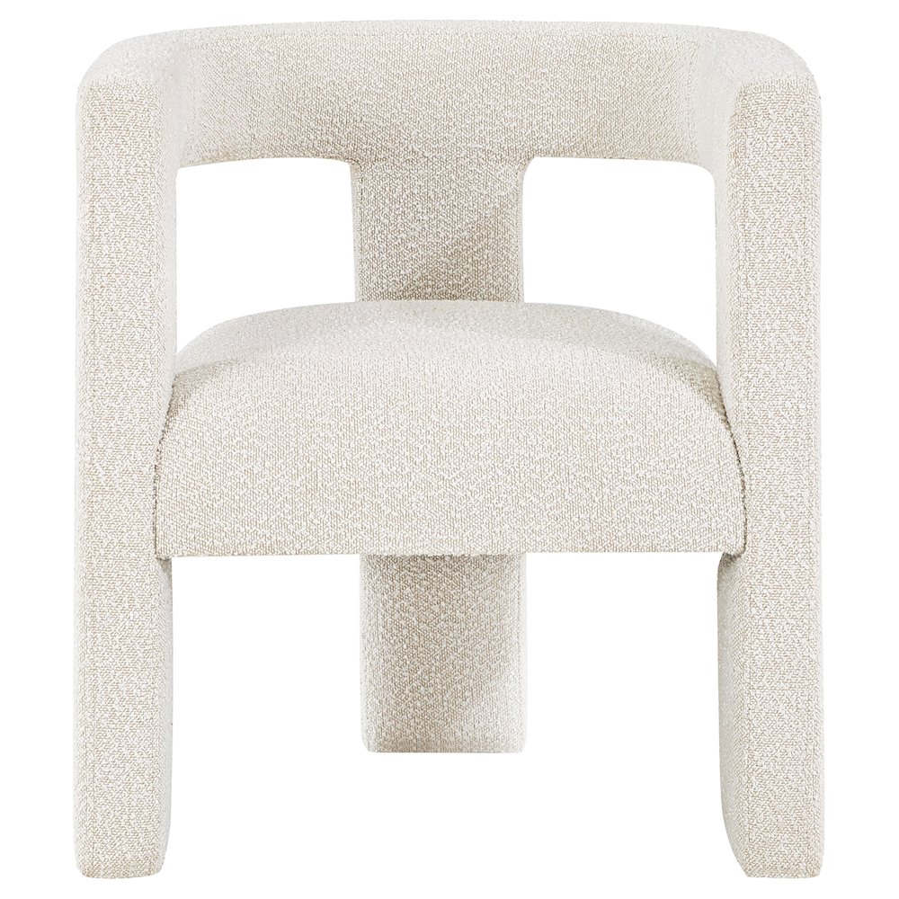 Petra Boucle Upholstered Accent Side Chair White. Picture 3