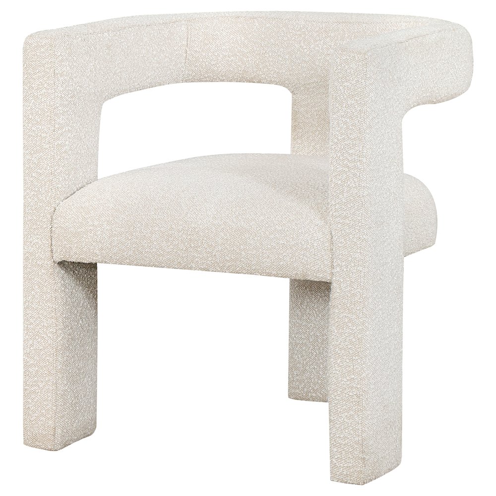 Petra Boucle Upholstered Accent Side Chair White. Picture 4