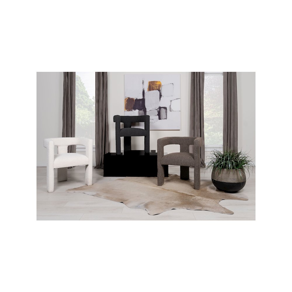Petra Boucle Upholstered Accent Side Chair White. Picture 12