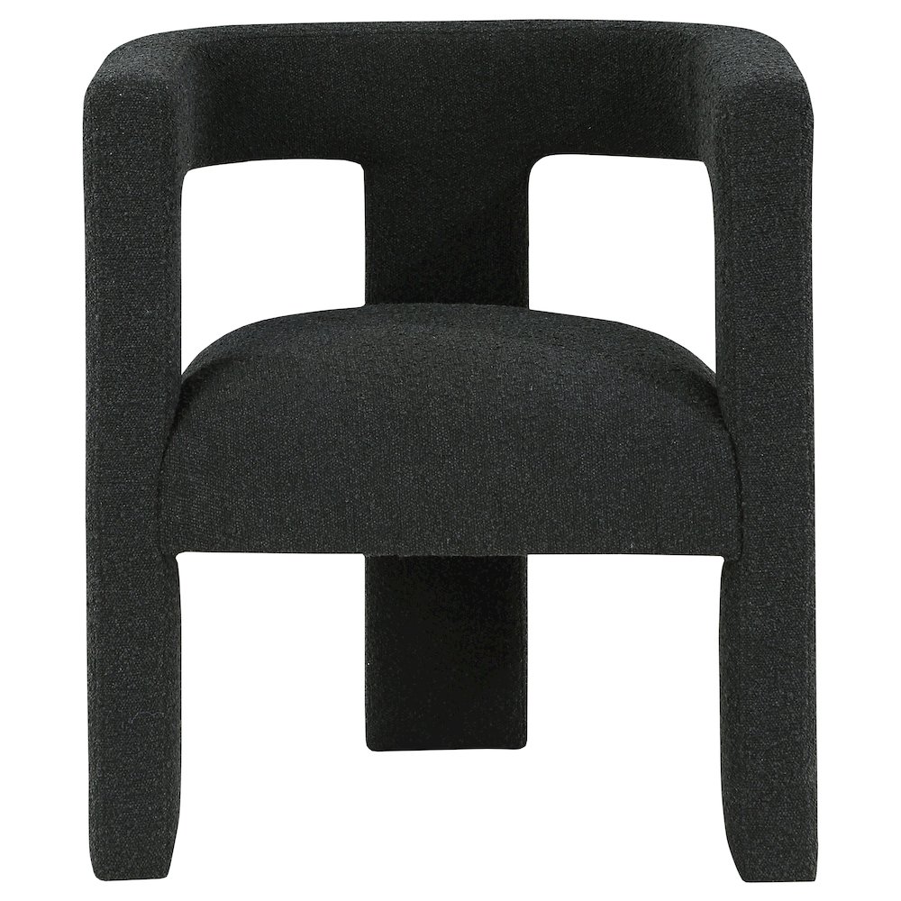 Petra Boucle Upholstered Accent Side Chair Black. Picture 3