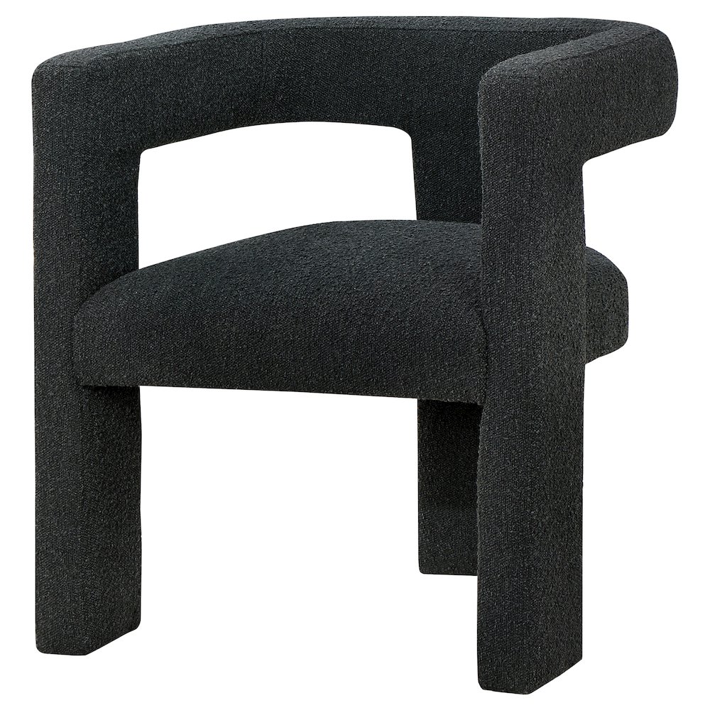 Petra Boucle Upholstered Accent Side Chair Black. Picture 4