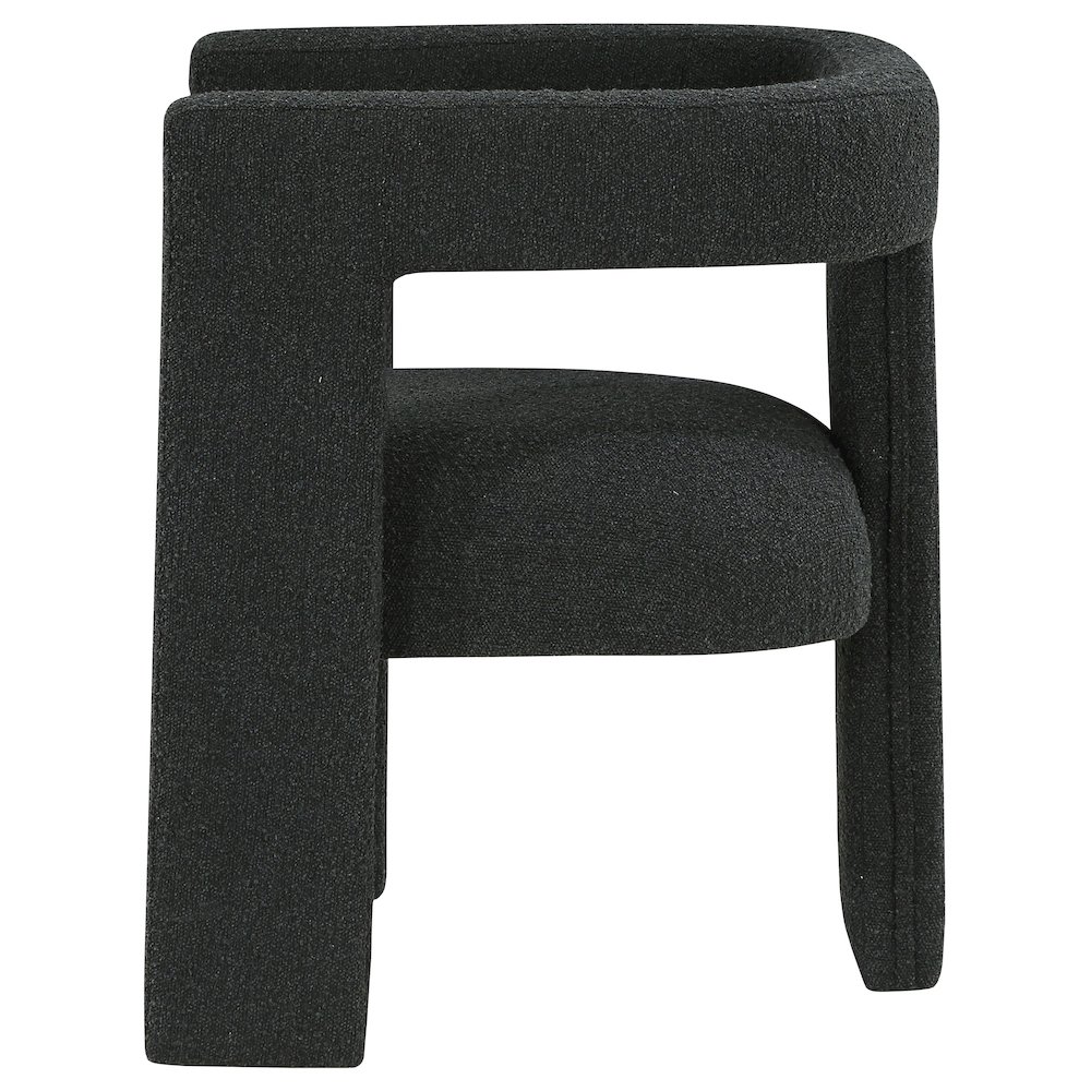 Petra Boucle Upholstered Accent Side Chair Black. Picture 5