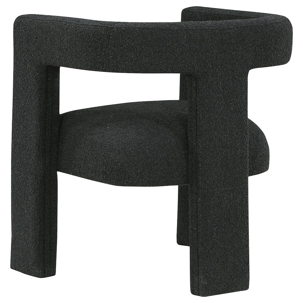 Petra Boucle Upholstered Accent Side Chair Black. Picture 6