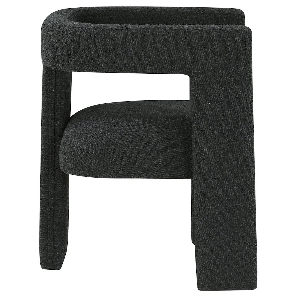 Petra Boucle Upholstered Accent Side Chair Black. Picture 9