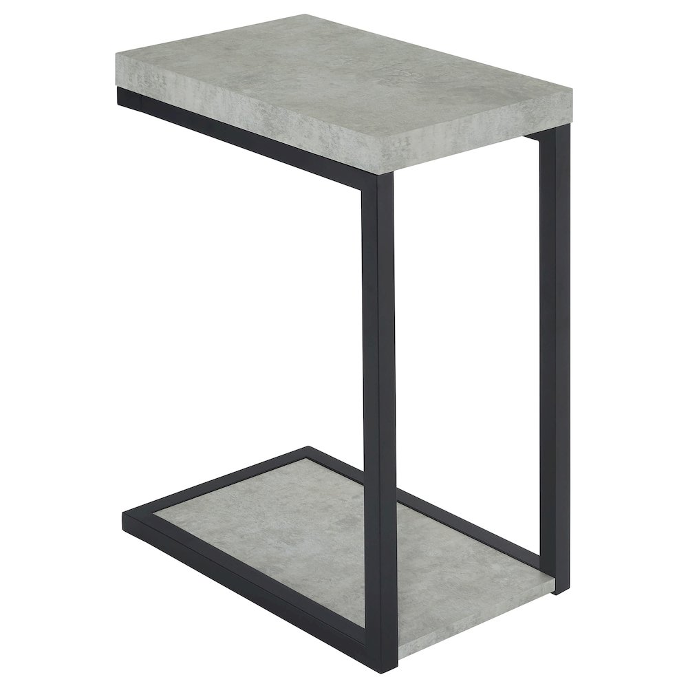 Beck Engineered Wood C-Shape Sofa Side Table Cement. Picture 1