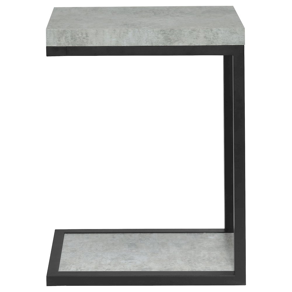 Beck Engineered Wood C-Shape Sofa Side Table Cement. Picture 4
