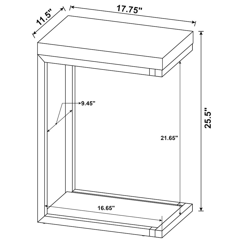 Beck Engineered Wood C-Shape Sofa Side Table Cement. Picture 8