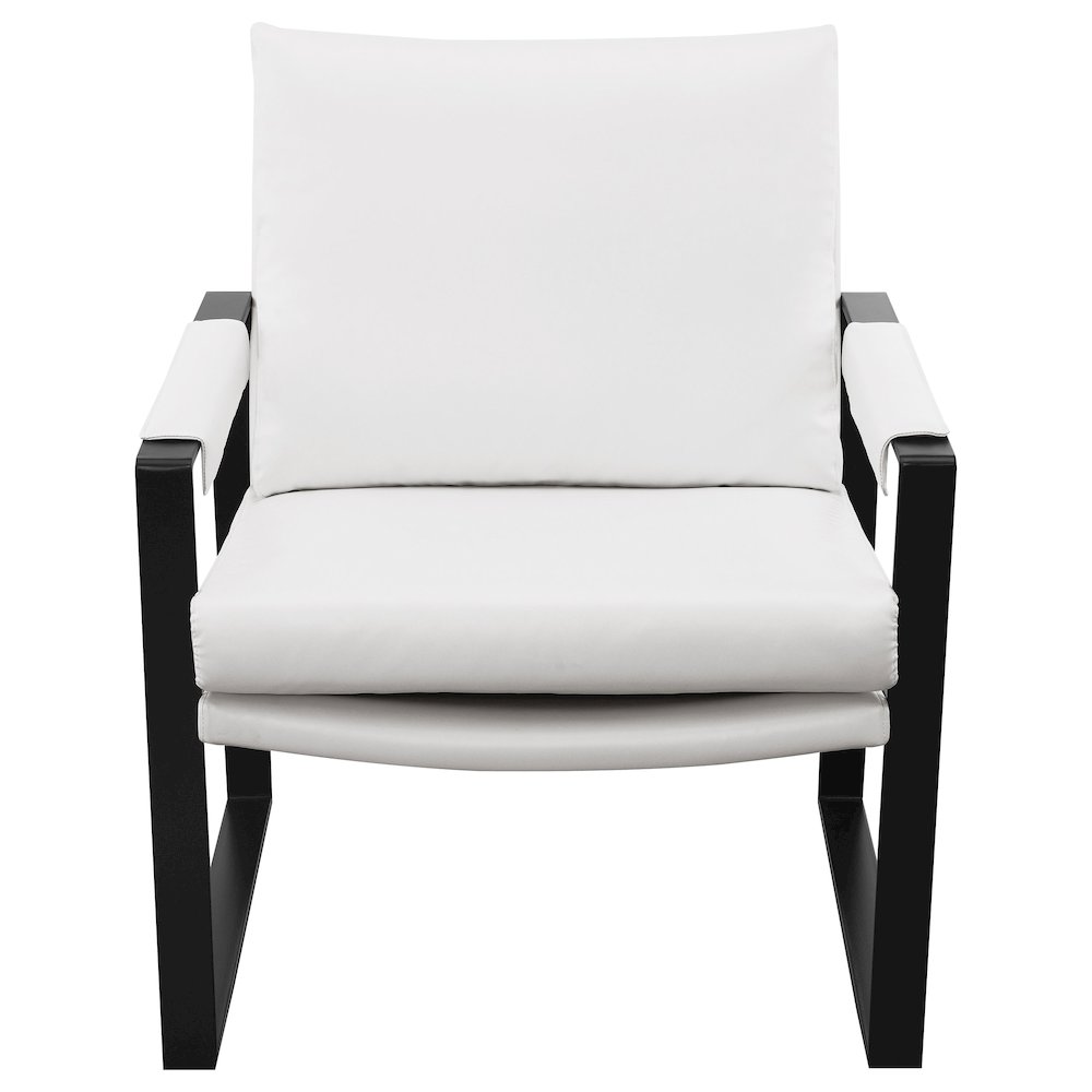 Rosalind Upholstered Track Arm Accent Chair White. Picture 3
