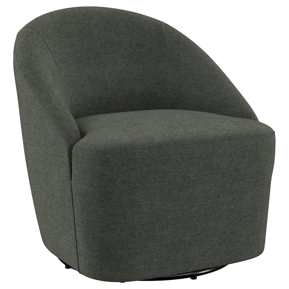 Leon Upholstered Barrel Accent Swivel Chair Hunter Green. Picture 1