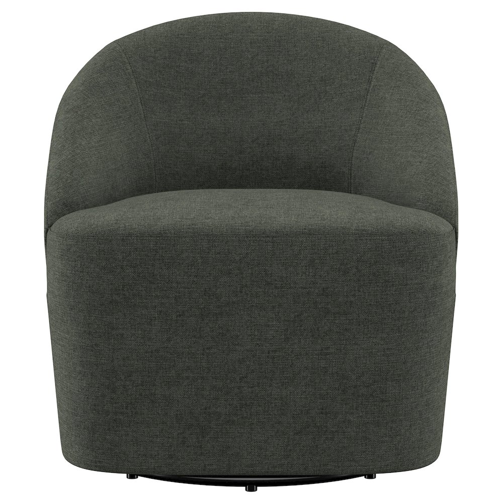 Leon Upholstered Barrel Accent Swivel Chair Hunter Green. Picture 3